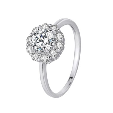 Silver Cubic Zirconia Solitaire Ring 70200017