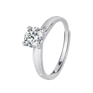 Silver Cubic Zirconia Solitaire Ring 70200018