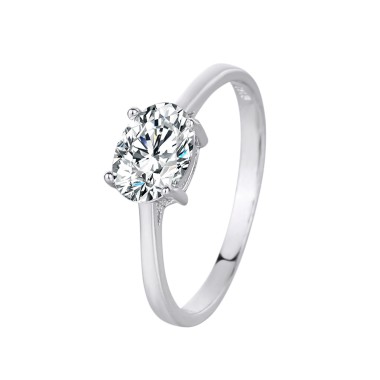 Silver Cubic Zirconia Solitaire Ring 70200021