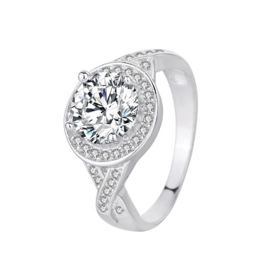 Silver Cubic Zirconia Solitaire Ring 70200026
