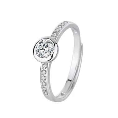 Silver Cubic Zirconia Solitaire Ring 70200027