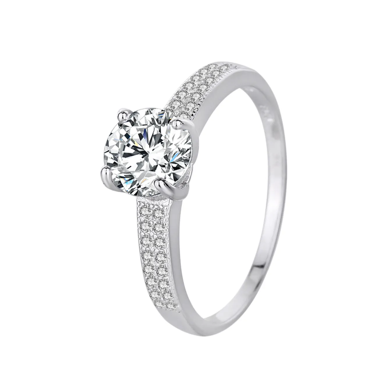 Silver Cubic Zirconia Solitaire Ring 70200028