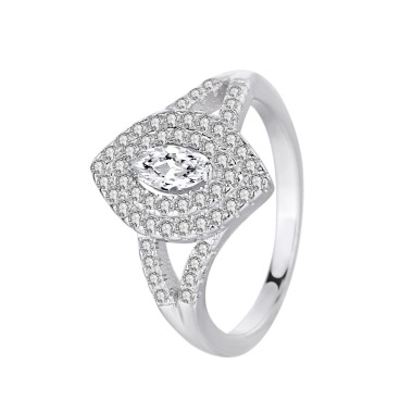 Silver Cubic Zirconia Solitaire Ring 70200030