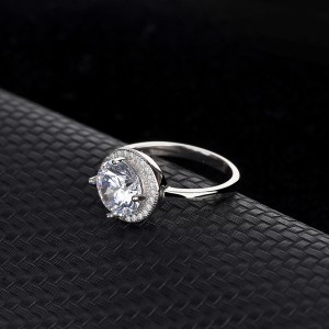 Silver Cubic Zirconia Solitaire Ring 70200032