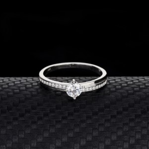 Silver Cubic Zirconia Solitaire Ring 70200035