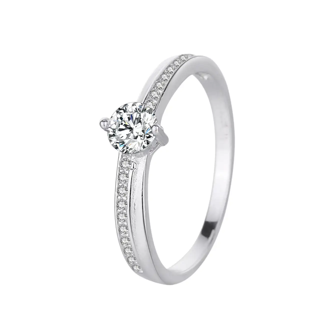 Silver Cubic Zirconia Solitaire Ring 70200035