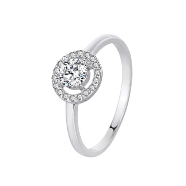 Silver Cubic Zirconia Solitaire Ring 70200037