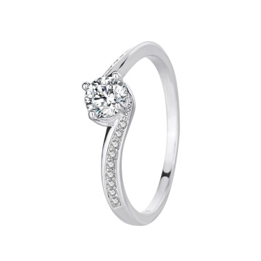 Silver Cubic Zirconia Solitaire Ring 70200039