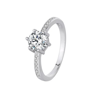 Silver Cubic Zirconia Solitaire Ring 70200040