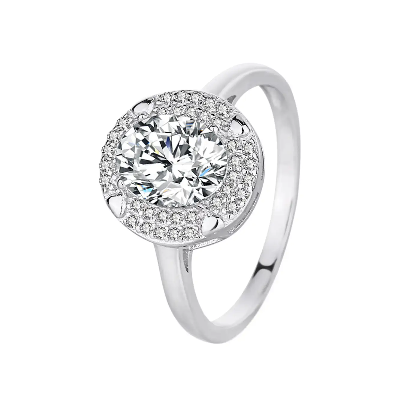 Silver Cubic Zirconia Solitaire Ring 70200042