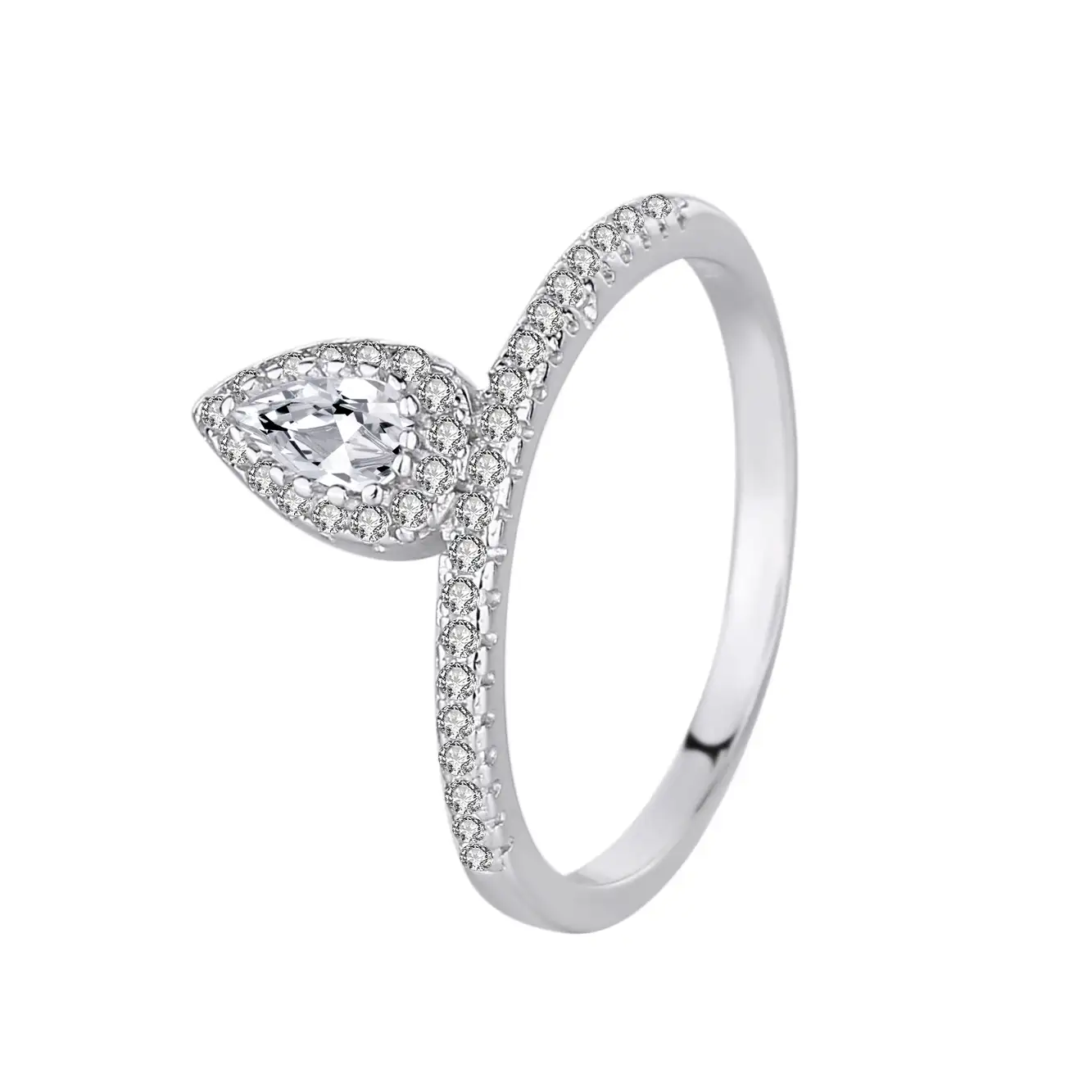 Silver Cubic Zirconia Solitaire Ring 70200046