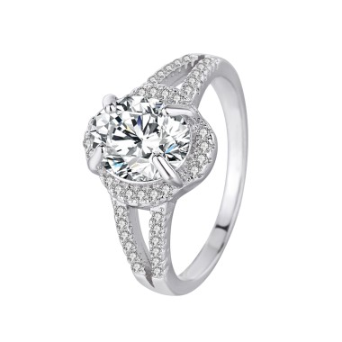 Silver Cubic Zirconia Solitaire Ring 70200047