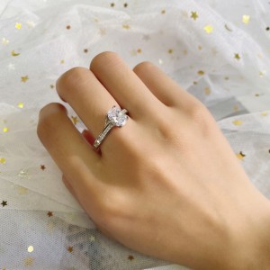 Silver Cubic Zirconia Solitaire Ring 70200049