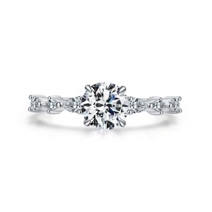 Sterling Silver Zirconia Halo Solitaire Band Rings 70200051