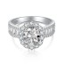 925 Sterling Silver Full Zirconia Oval Solitaire Ring 70200054