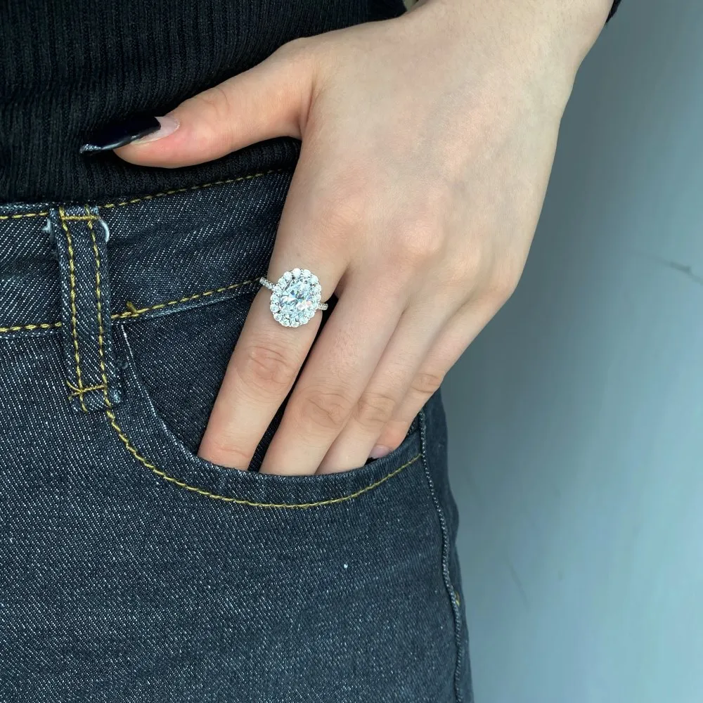 925 Sterling Silver Zirconia Oval Solitaire Ring 70200055 - image2