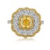 925 Sterling Silver 8A CZ Yellow Solitaire Ring 70200056