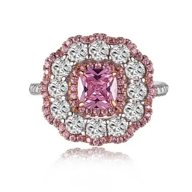 925 Sterling Silver 8A CZ Pink Solitaire Ring 70200057