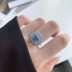 925 Sterling Silver 8A CZ Blue Solitaire Ring 70200058