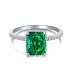 925 Sterling Silver 8A Emerald Zirconia Solitaire Ring 70200060