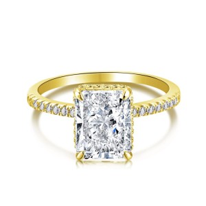 925 Sterling Silver 8A Zirconia Solitaire Ring 70200063