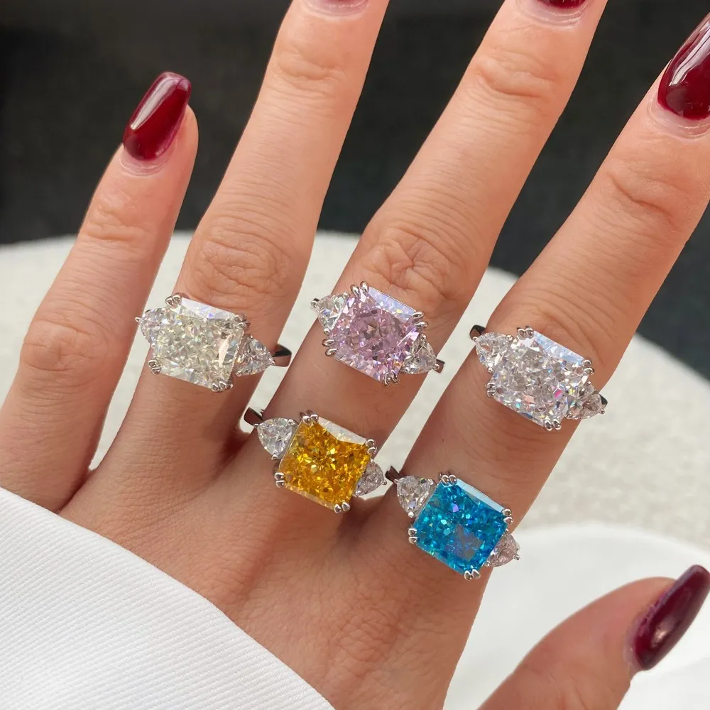 8A Ice Flower Cut Square Zirconia Ring 70200075 - image1