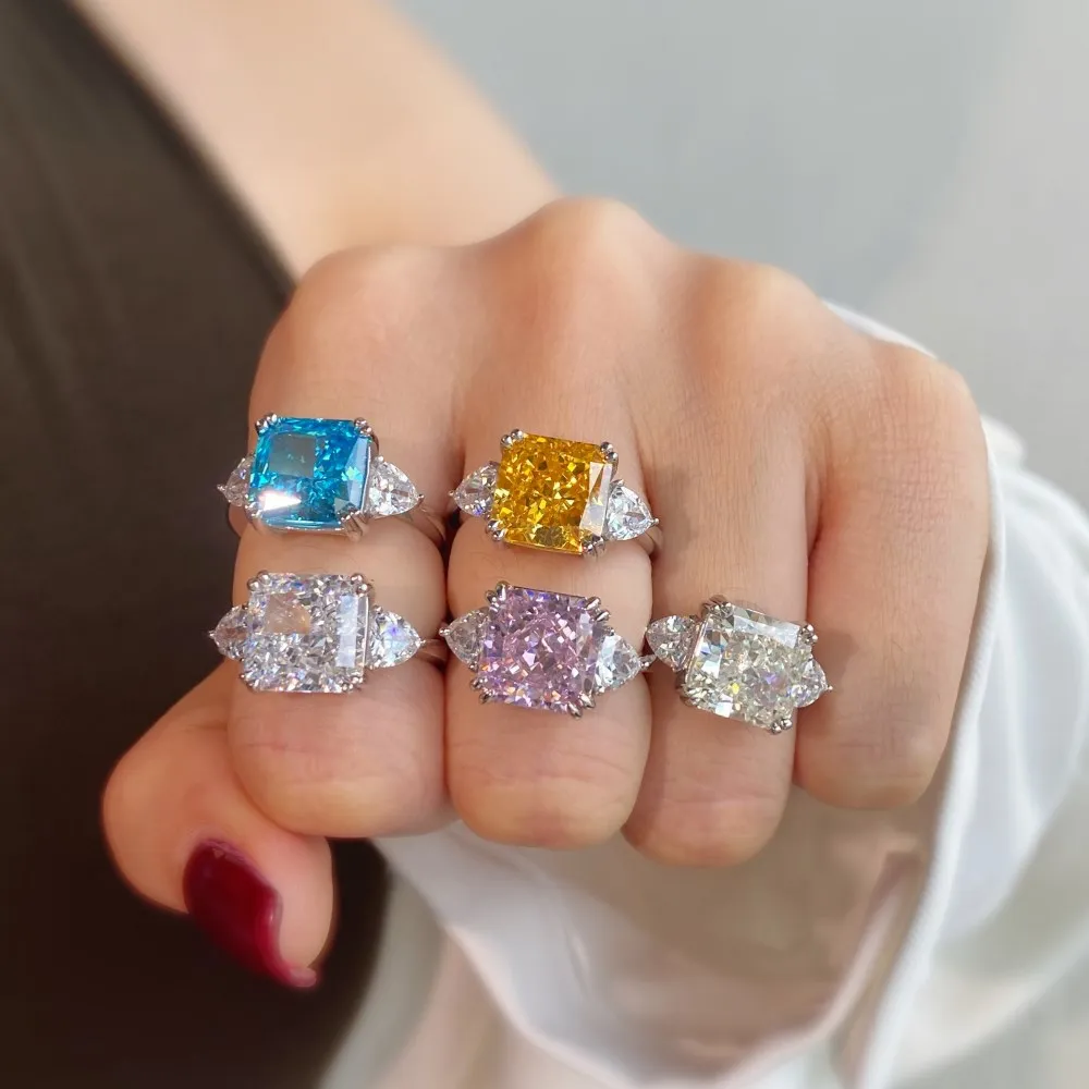 8A Ice Flower Cut Square Zirconia Ring 70200075 - image2