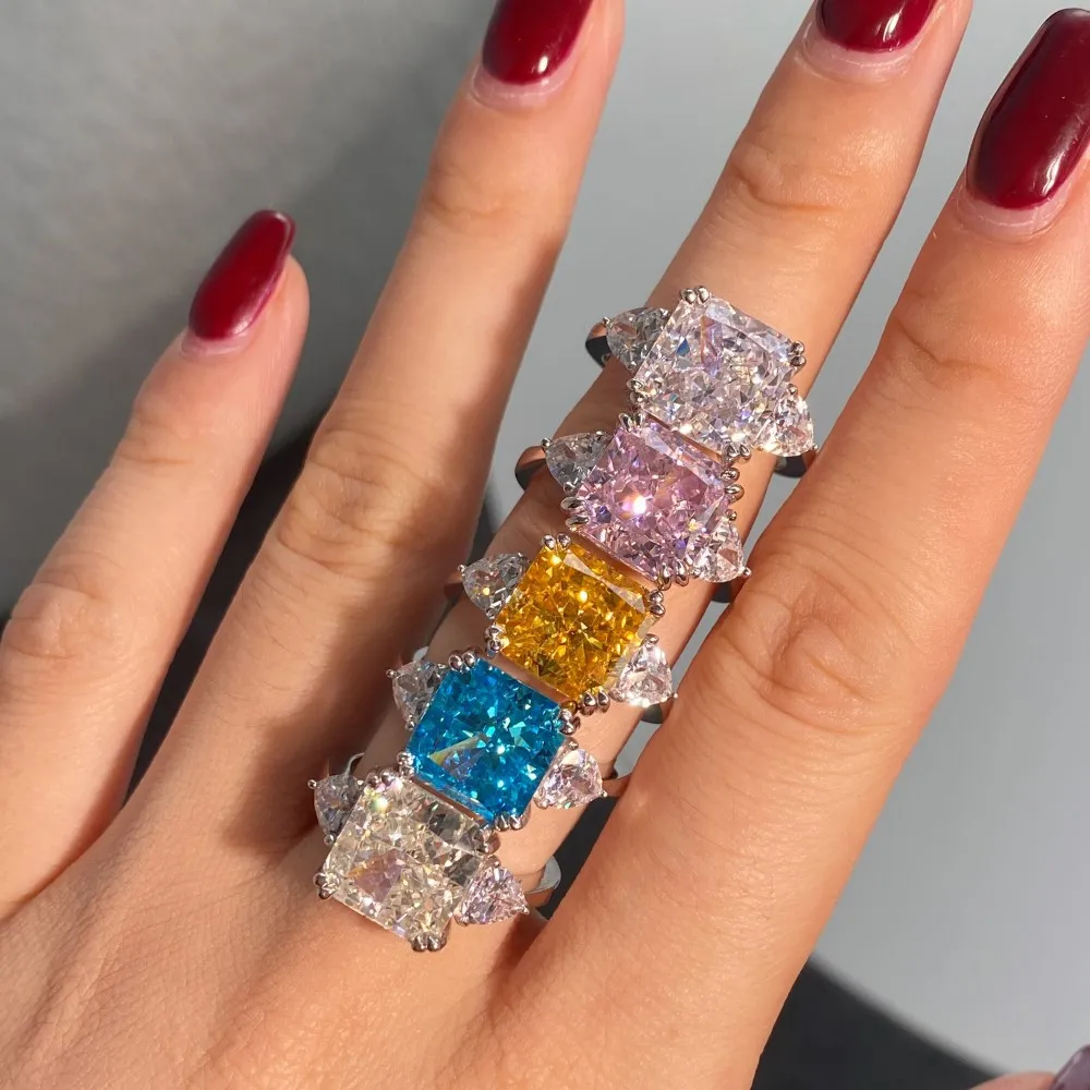 8A Ice Flower Cut Square Zirconia Ring 70200075 - image3