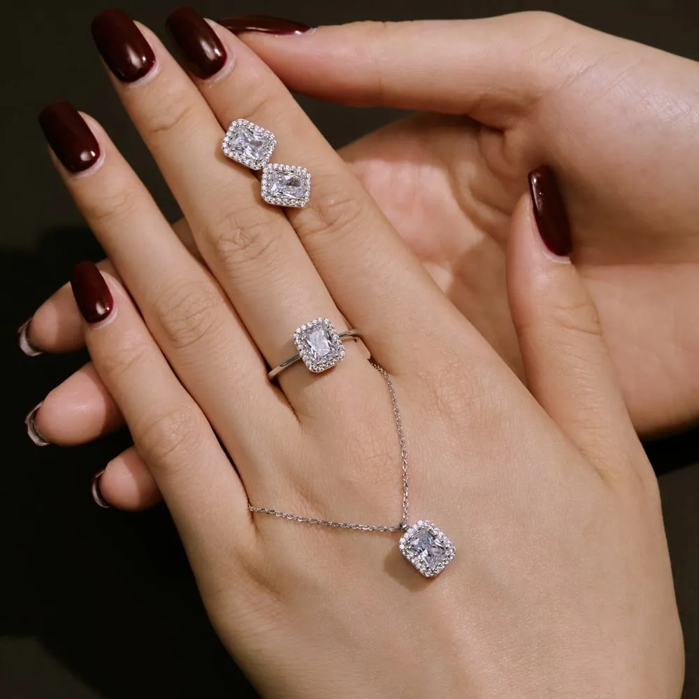Sparkle Rectangle Zirconia Ring 70200078 - image1