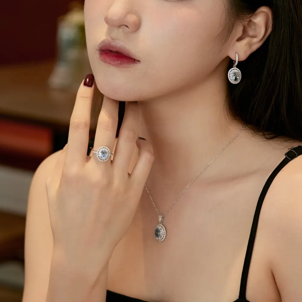 Vintage Oval Aquamarine Zirconia Ring 70200080 - image2