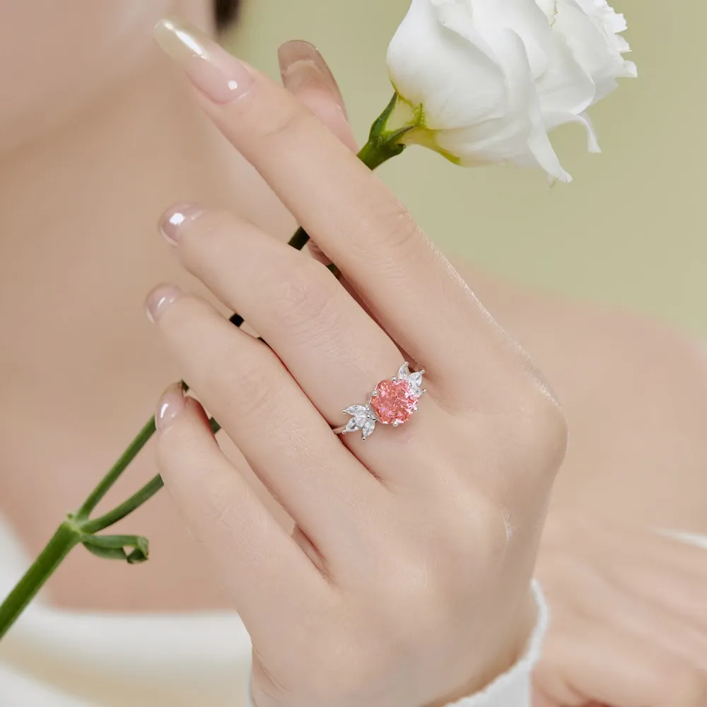 8A Crushed Ice Cut Hexagon Zirconia Solitaire Ring 70200087 - image1