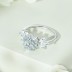 8A Crushed Ice Cut Hexagon Zirconia Solitaire Ring 70200087