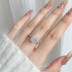 8A Princess Cut Square Decor Zirconia Solitaire Ring 70200088