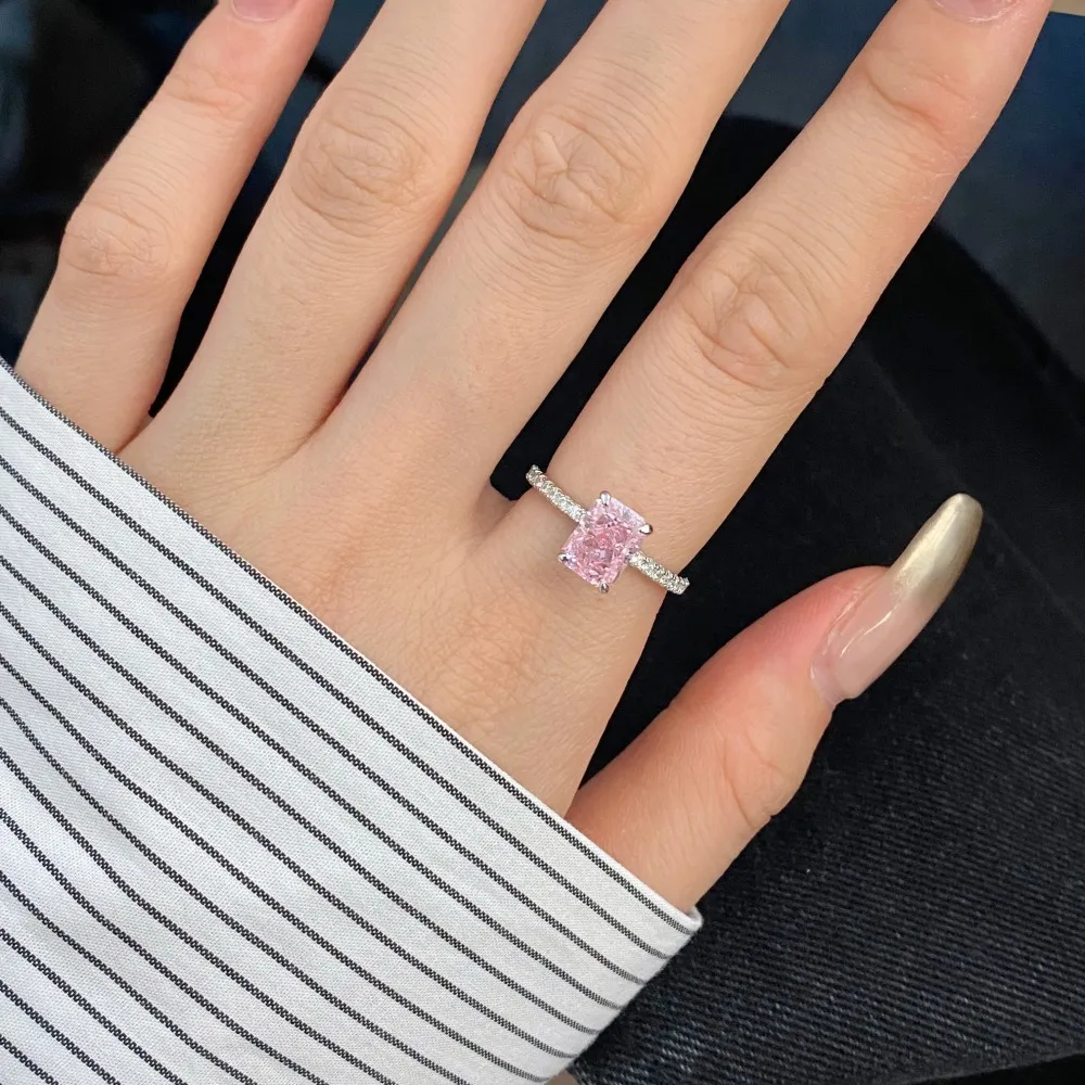 8A Princess Cut Rectangle Decor Zirconia Solitaire Ring 70200089 - image1