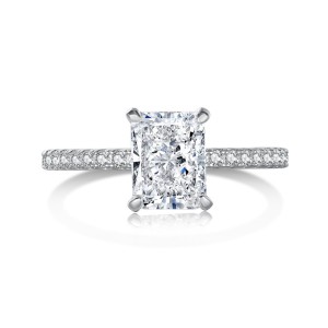 8A Princess Cut Rectangle Decor Zirconia Solitaire Ring 70200089
