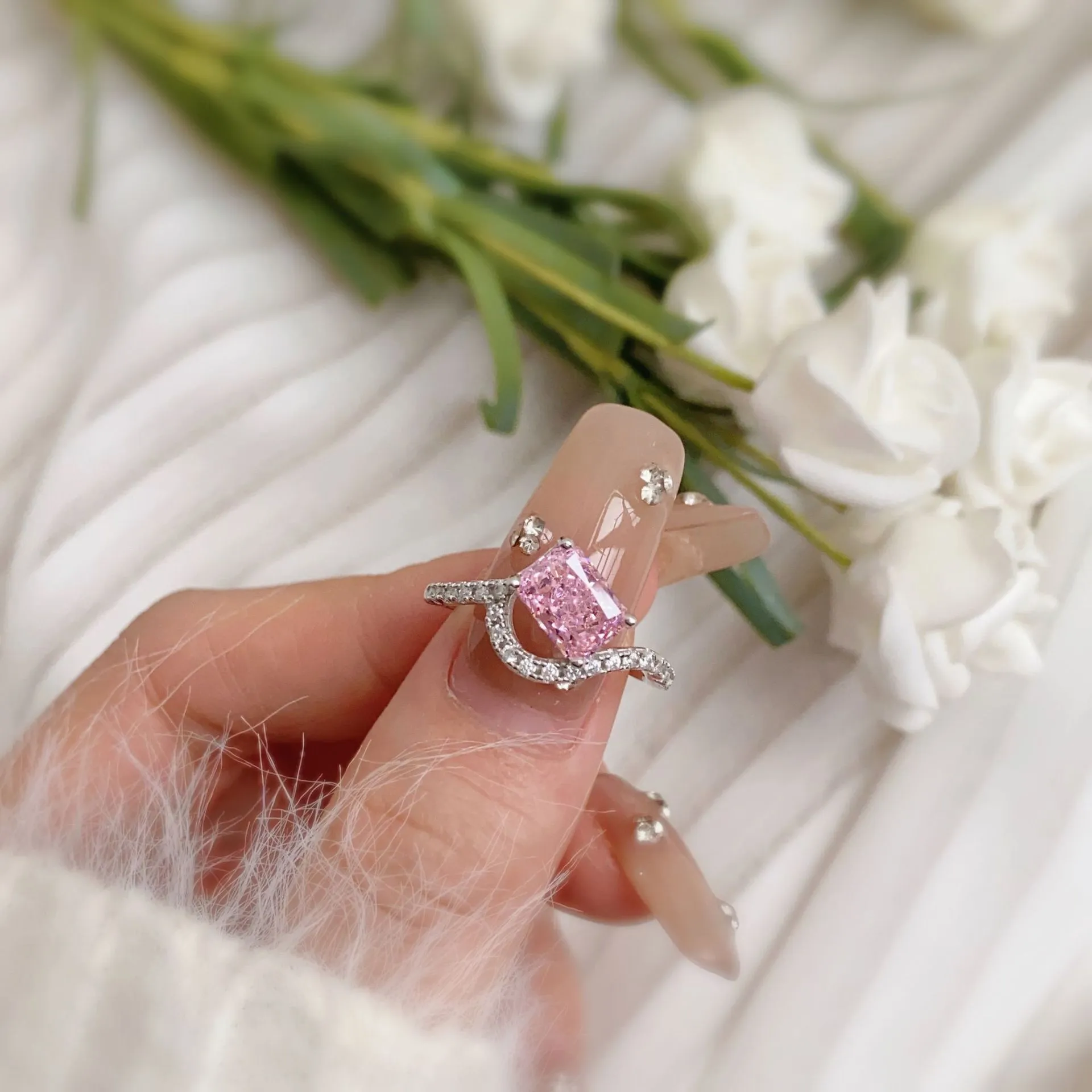 8A Crush Ice Zirconia Engagement Ring 70200090 - image2