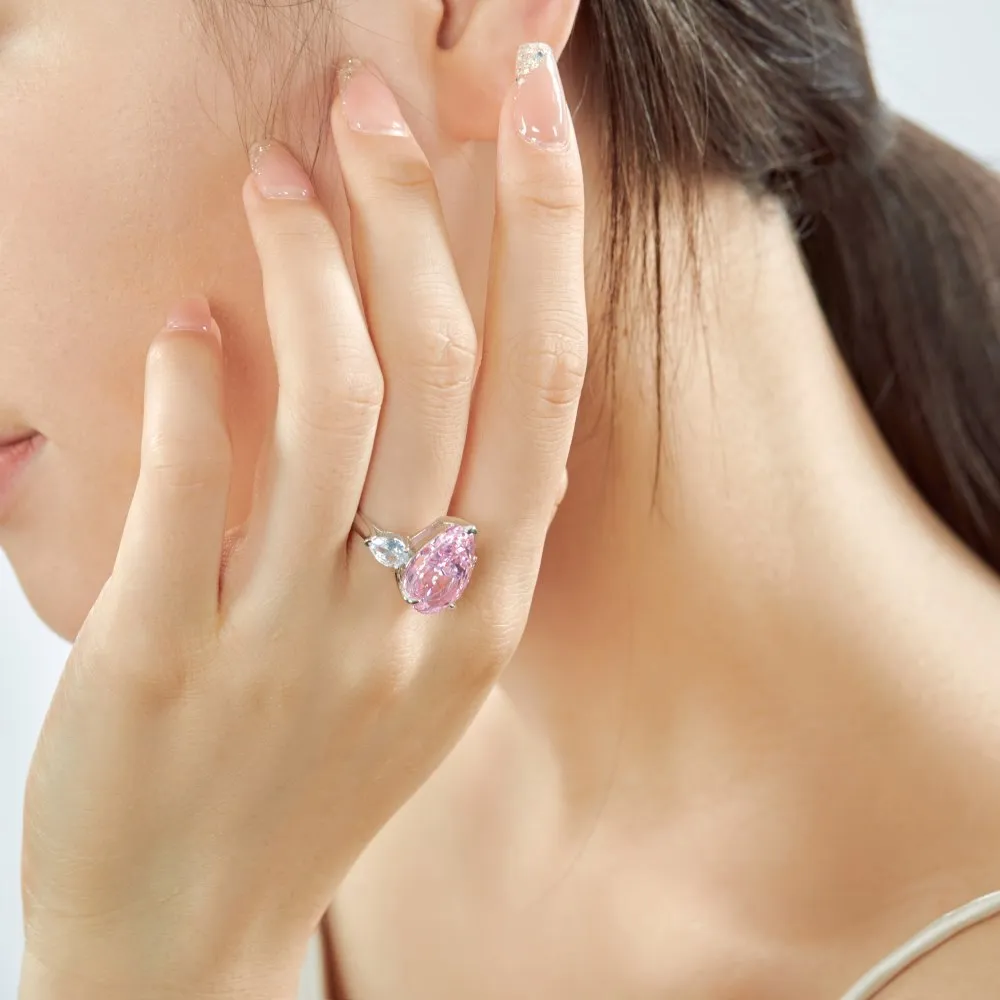 Waterdrop Crush Ice Zirconia Engagement Ring 70200091 - image1