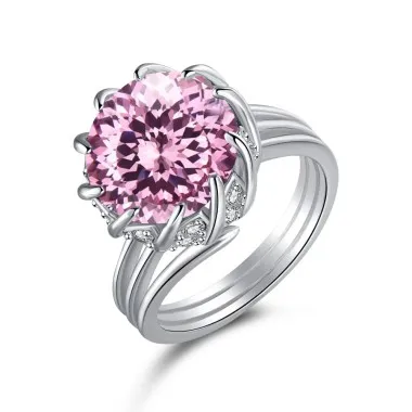 Premium Flower Crush Ice Zirconia Solitaire Ring 70200092