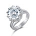 Premium Flower Crush Ice Zirconia Solitaire Ring 70200092