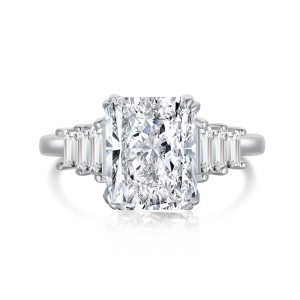 Premium Flower Crush Ice Zirconia Solitaire Ring 70200093