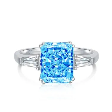 Crushed Ice Lab Sapphire Zirconia Solitaire Ring 70200094