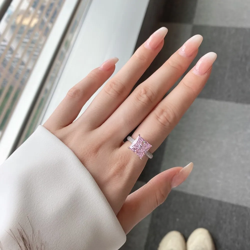 Princess Inspired Pink Zirconia Solitaire Ring 70200096 - image4