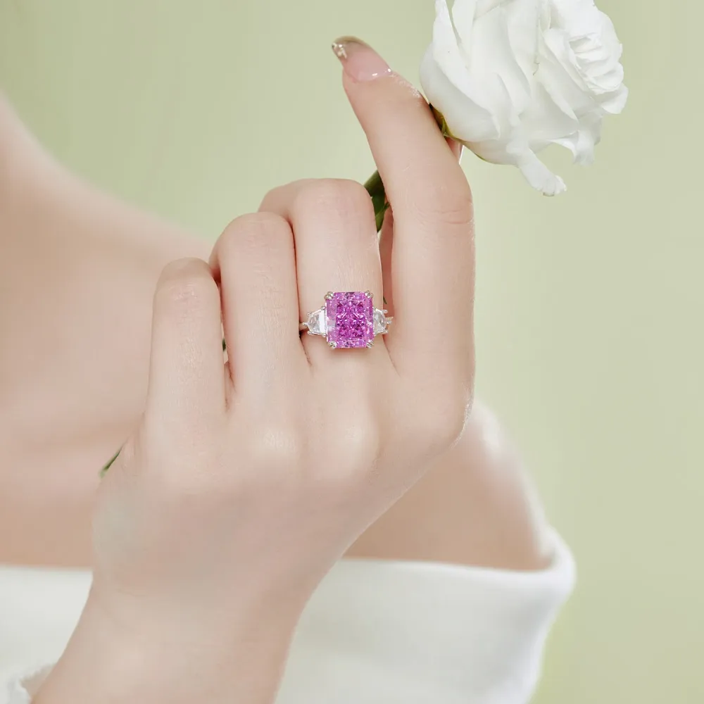 Crushed Ice Lab Sapphire Zirconia Solitaire Ring 70200098 - image1