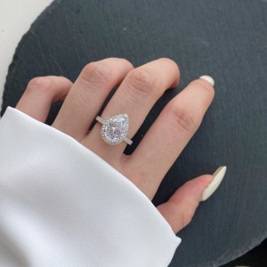 Luxury Simulated Pink Sapphire Zirconia Solitaire Ring 70200100