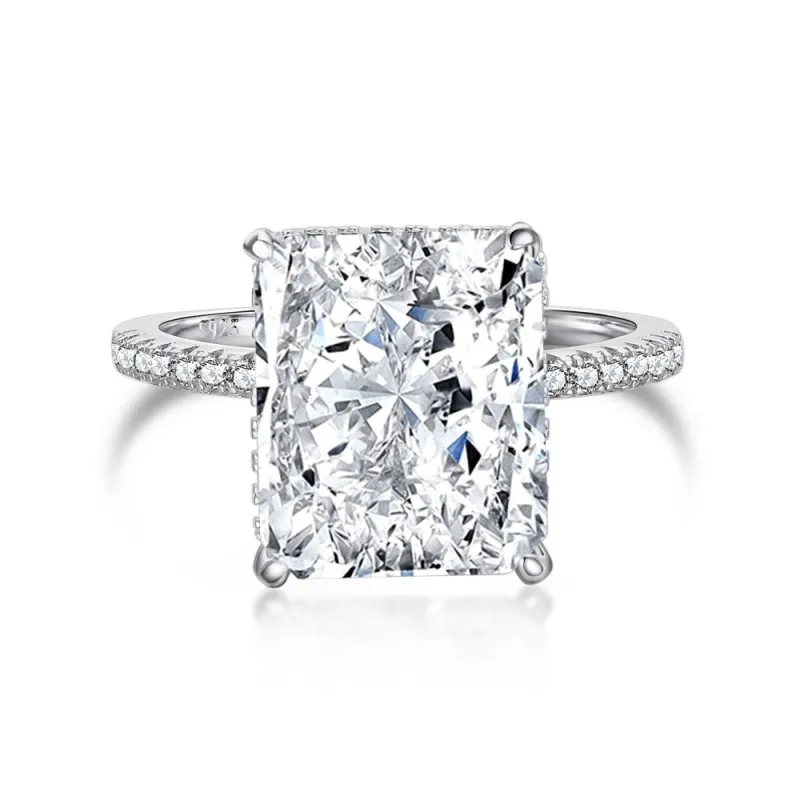 8A Radiant Cut Zirconia 10*12 Engagement Solitaire Ring 70200102