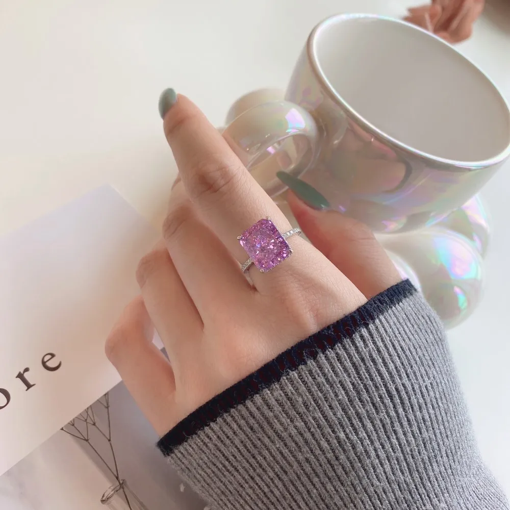 Luxury Radiant Cut Zirconia Wedding Solitaire Ring 70200103 - image1