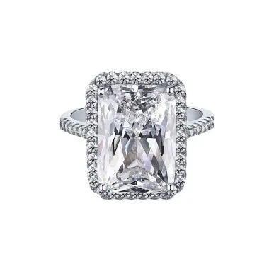 8A Curshed Ice Radiant Cut Zirconia Solitaire Ring 70200107