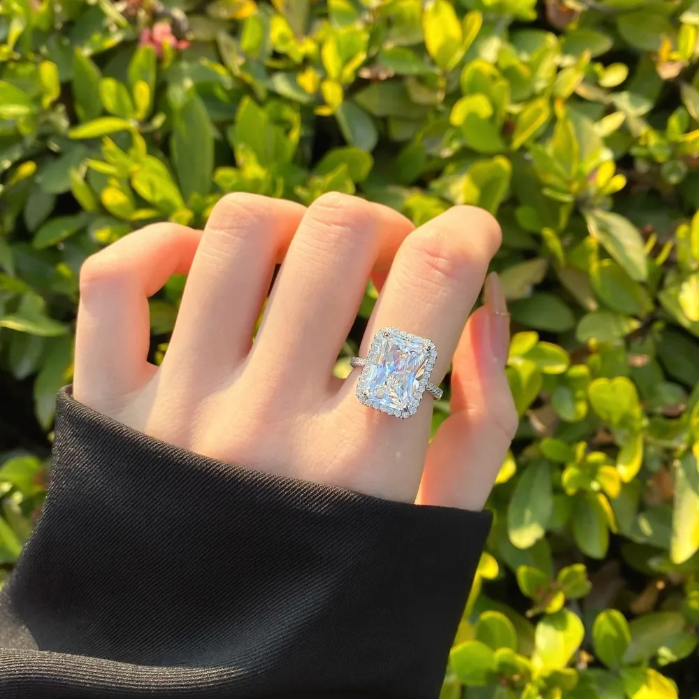 8A Curshed Ice Radiant Cut Zirconia Solitaire Ring 70200107 - image1