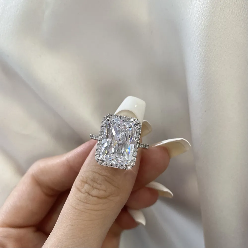 8A Curshed Ice Radiant Cut Zirconia Solitaire Ring 70200107 - image2