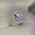 8A Curshed Ice Radiant Cut Zirconia Solitaire Ring 70200107